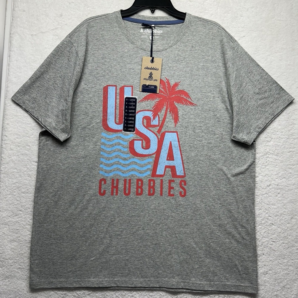 Chubbies Mens Size XL Gray Chub Spangled Banner Athletic T-Shirt